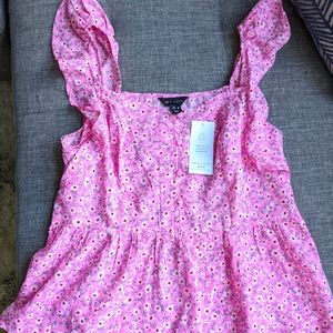 Floral pink peplum top